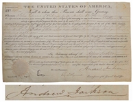 Andrew Jackson Land Grant Signed as President